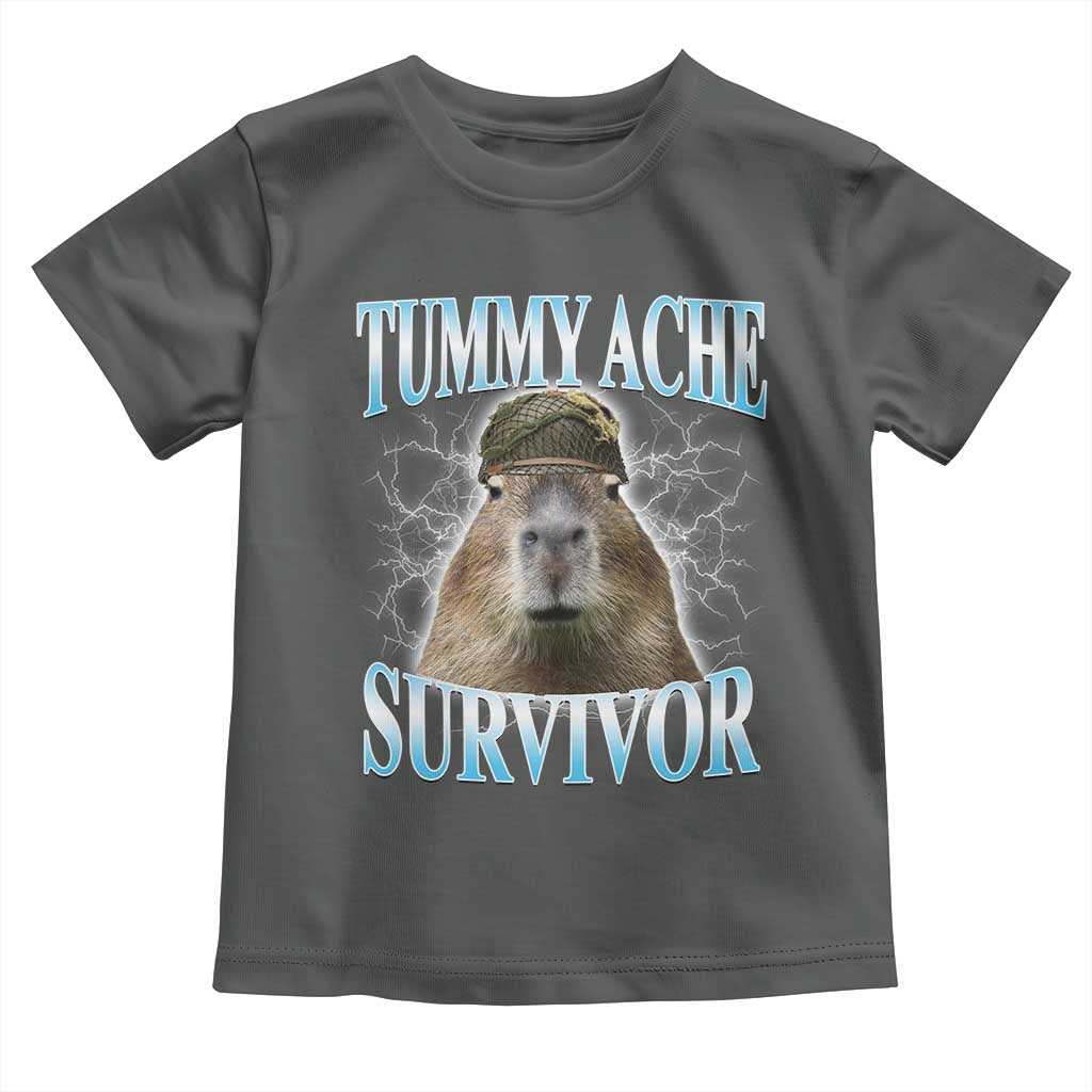 Tummy Ache Survivor Toddler T Shirt Funny Capybara Meme For Animal Lover - Wonder Print Shop