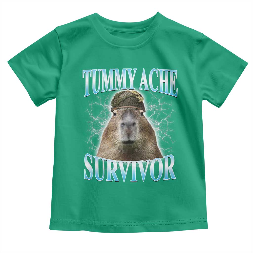 Tummy Ache Survivor Toddler T Shirt Funny Capybara Meme For Animal Lover - Wonder Print Shop