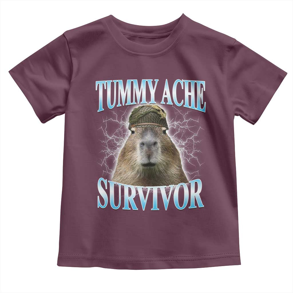 Tummy Ache Survivor Toddler T Shirt Funny Capybara Meme For Animal Lover - Wonder Print Shop