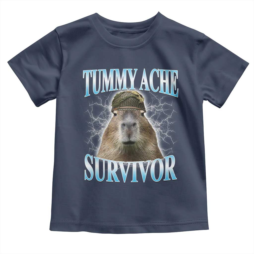 Tummy Ache Survivor Toddler T Shirt Funny Capybara Meme For Animal Lover - Wonder Print Shop