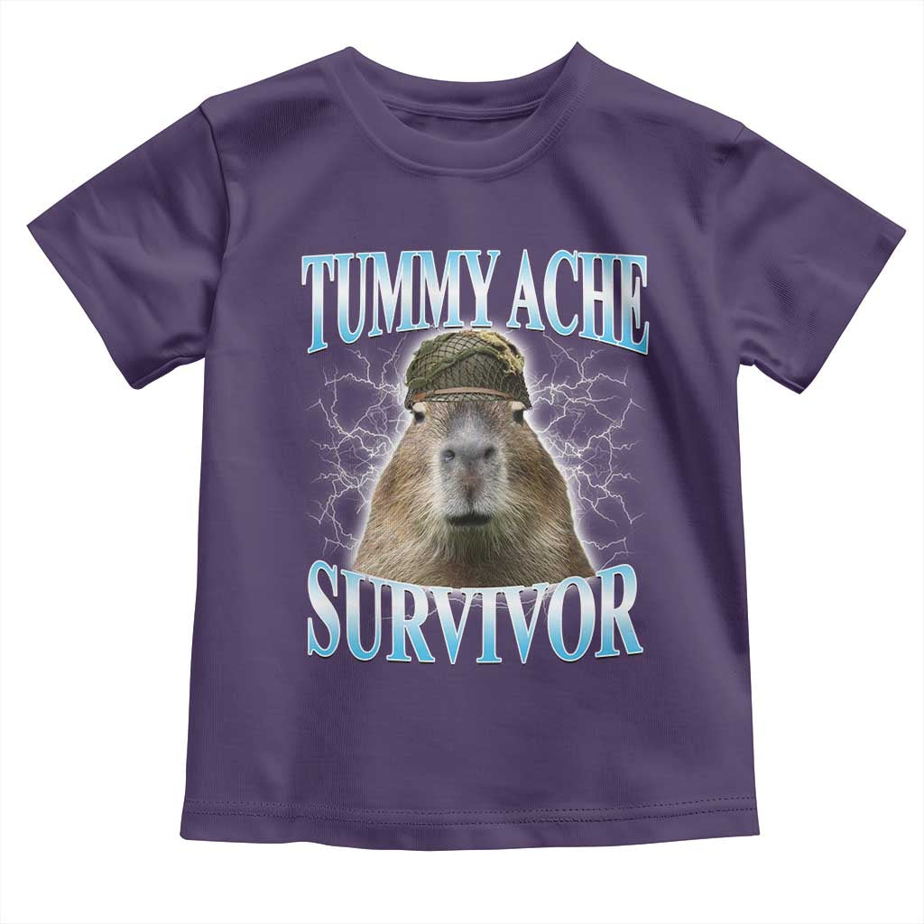 Tummy Ache Survivor Toddler T Shirt Funny Capybara Meme For Animal Lover - Wonder Print Shop
