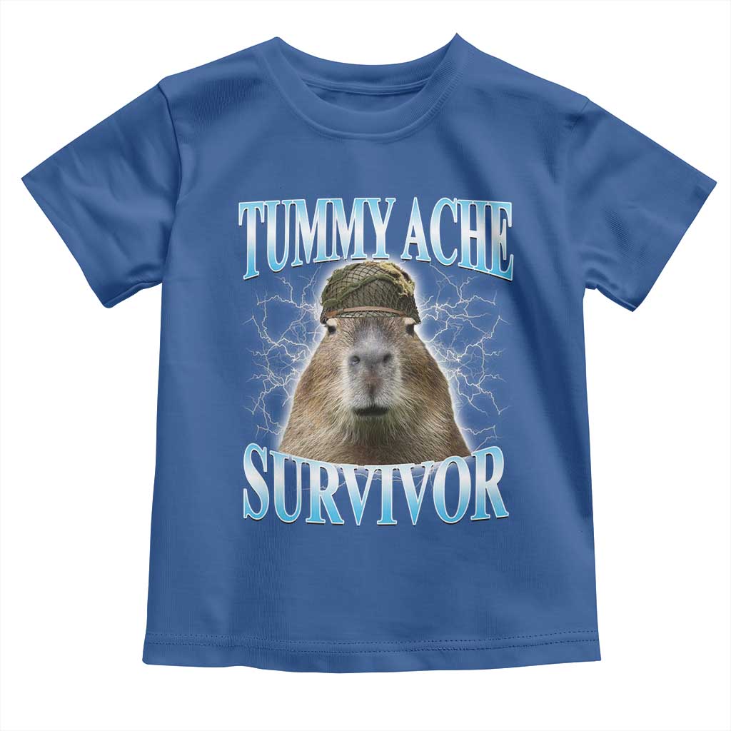 Tummy Ache Survivor Toddler T Shirt Funny Capybara Meme For Animal Lover - Wonder Print Shop