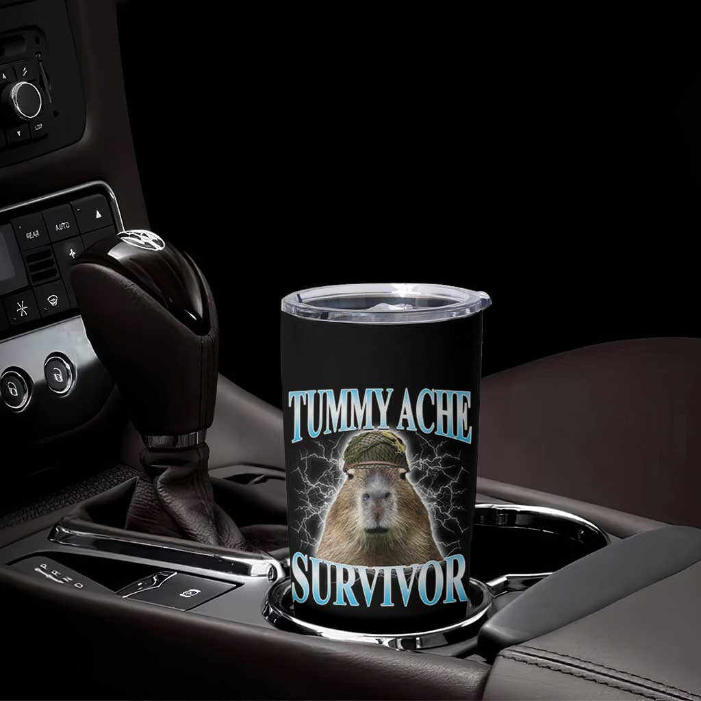 Tummy Ache Survivor Tumbler Cup Funny Capybara Meme For Animal Lover