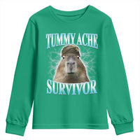 Tummy Ache Survivor Youth Sweatshirt Funny Capybara Meme For Animal Lover - Wonder Print Shop