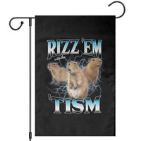 Autism Capybara Garden Flag Funny Rizz Em With The Tism - Wonder Print Shop