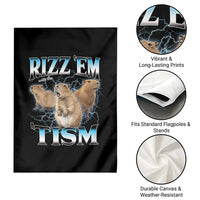 Autism Capybara Garden Flag Funny Rizz Em With The Tism - Wonder Print Shop