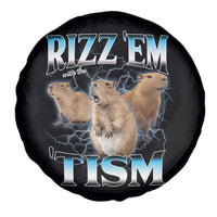 Autism Capybara Spare Tire Cover Funny Rizz Em With The Tism - Wonder Print Shop