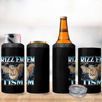 Autism Capybara 4 in 1 Can Cooler Tumbler Funny Rizz Em With The Tism