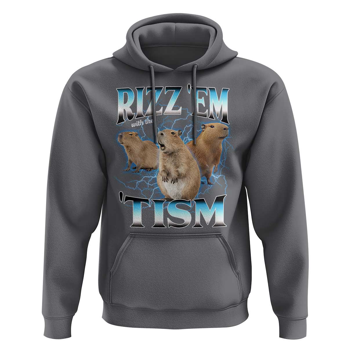 Autism Capybara Hoodie Funny Rizz Em With The Tism - Wonder Print Shop