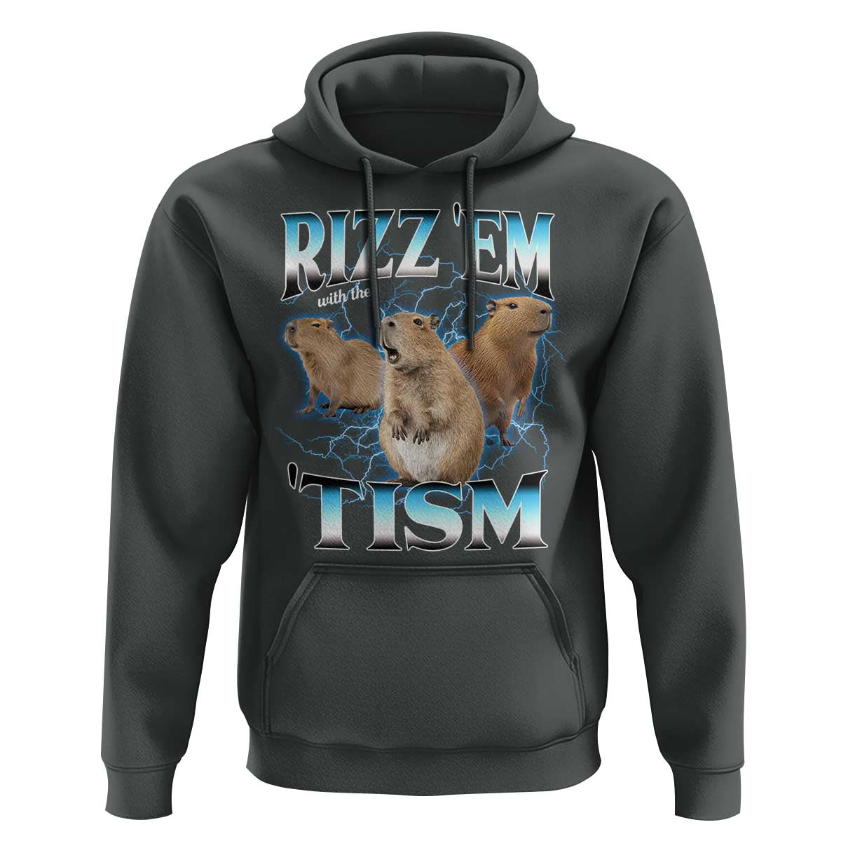 Autism Capybara Hoodie Funny Rizz Em With The Tism - Wonder Print Shop