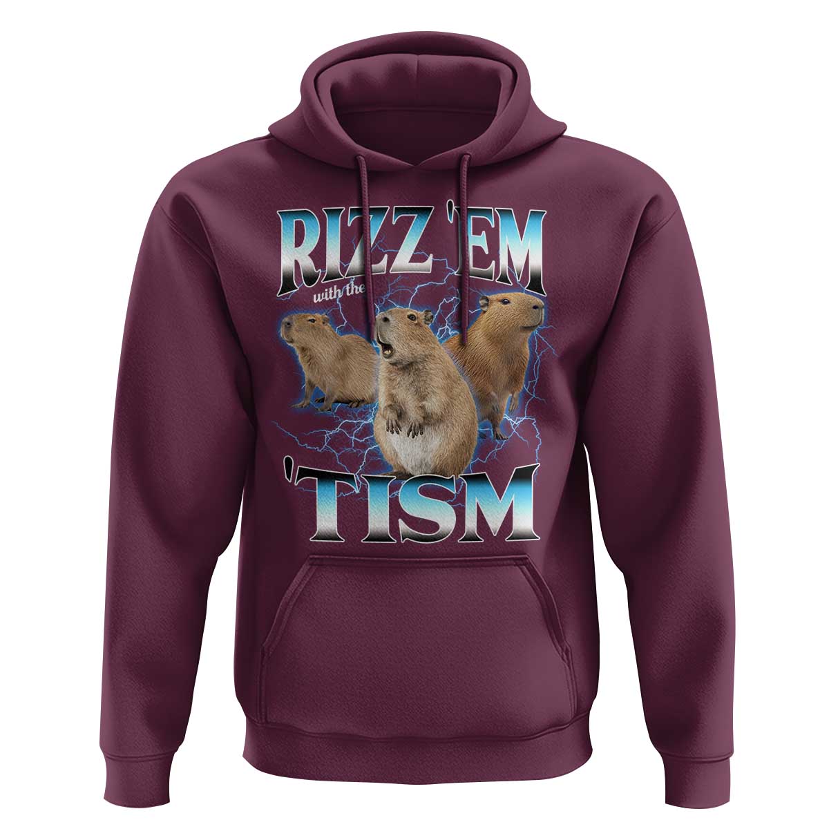 Autism Capybara Hoodie Funny Rizz Em With The Tism - Wonder Print Shop