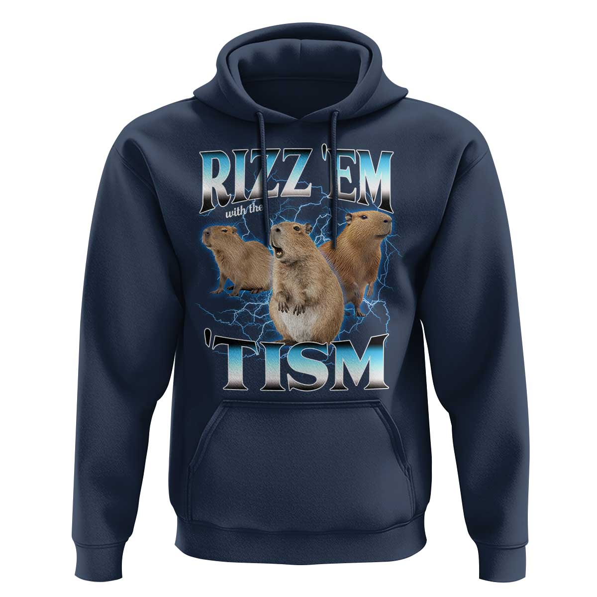 Autism Capybara Hoodie Funny Rizz Em With The Tism - Wonder Print Shop
