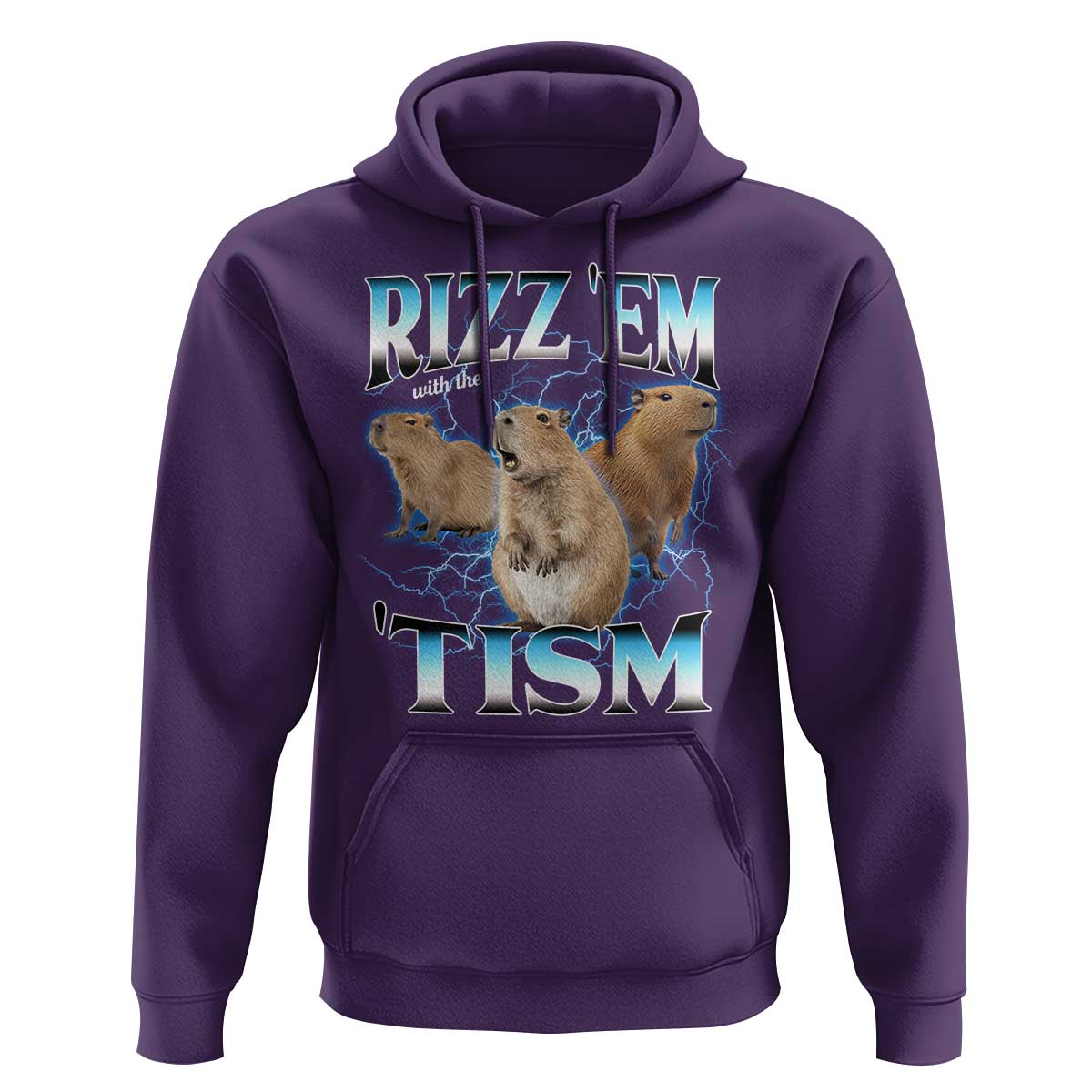 Autism Capybara Hoodie Funny Rizz Em With The Tism - Wonder Print Shop