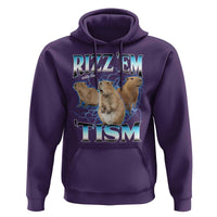 Autism Capybara Hoodie Funny Rizz Em With The Tism - Wonder Print Shop