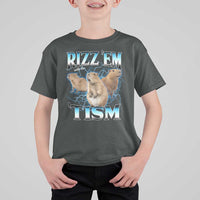 Autism Capybara T Shirt For Kid Funny Rizz Em With The Tism - Wonder Print Shop