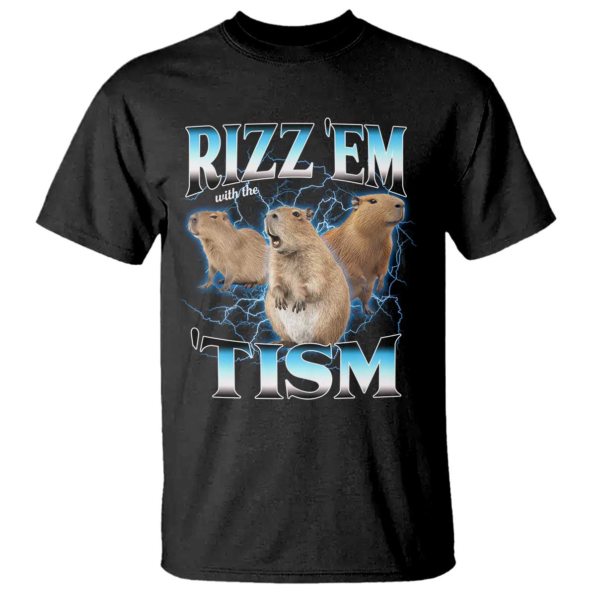 Autism Capybara T Shirt Funny Rizz Em With The Tism - Wonder Print Shop