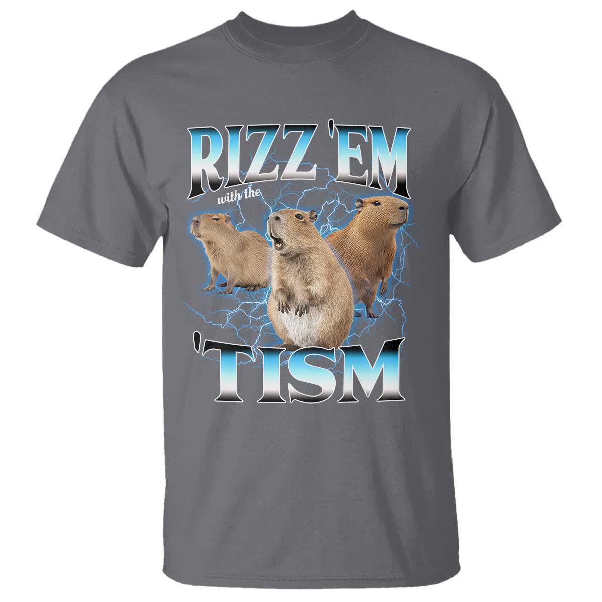 Autism Capybara T Shirt Funny Rizz Em With The Tism - Wonder Print Shop