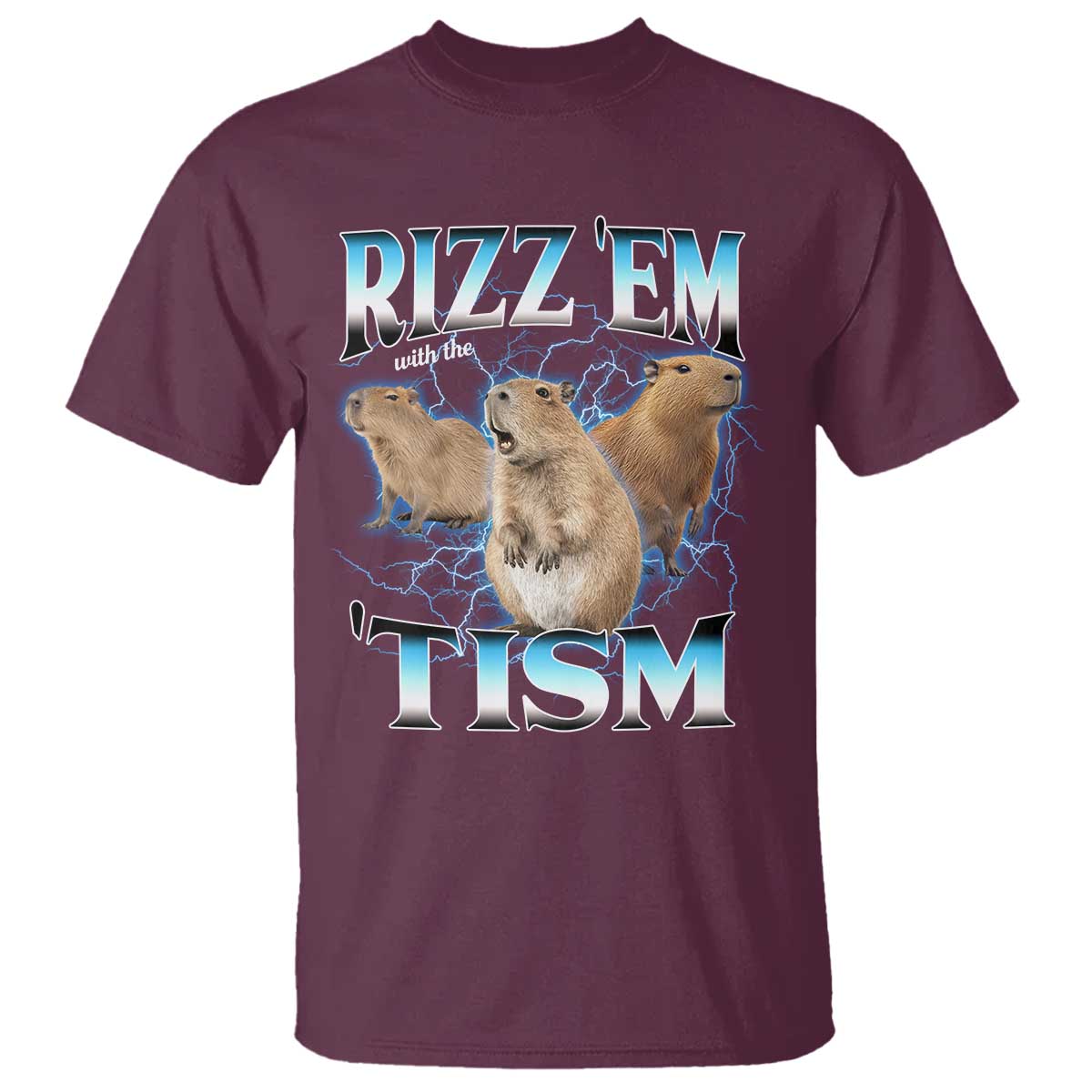 Autism Capybara T Shirt Funny Rizz Em With The Tism - Wonder Print Shop