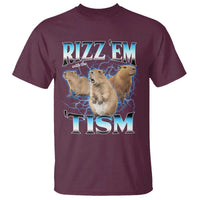 Autism Capybara T Shirt Funny Rizz Em With The Tism - Wonder Print Shop