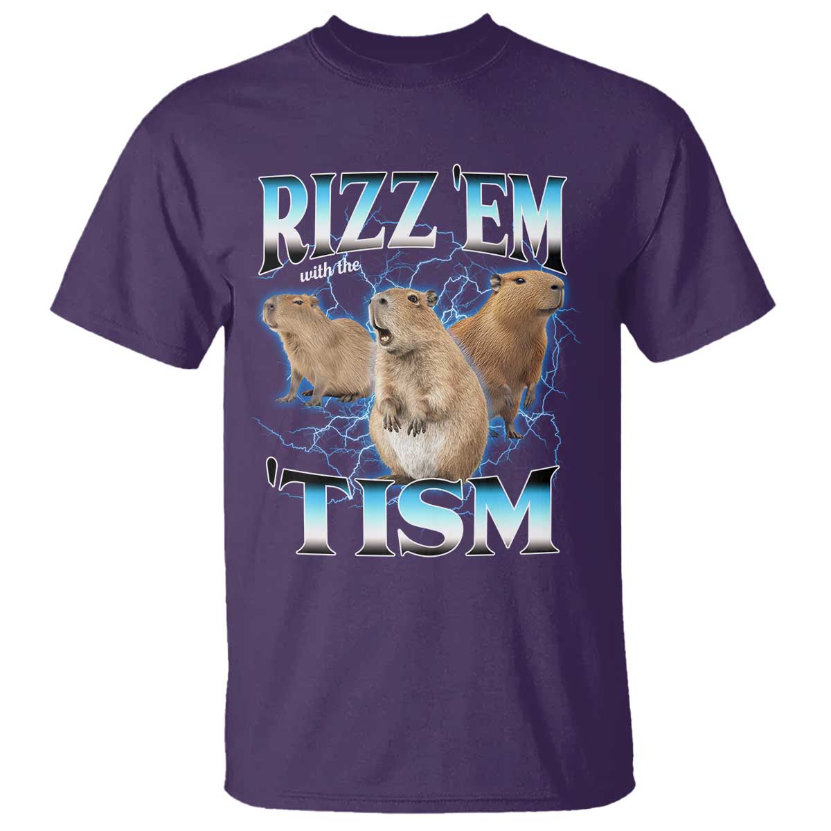 Autism Capybara T Shirt Funny Rizz Em With The Tism - Wonder Print Shop