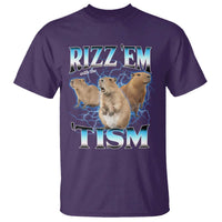 Autism Capybara T Shirt Funny Rizz Em With The Tism - Wonder Print Shop