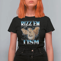 Autism Capybara T Shirt For Women Funny Rizz Em With The Tism - Wonder Print Shop