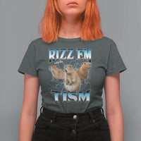 Autism Capybara T Shirt For Women Funny Rizz Em With The Tism - Wonder Print Shop