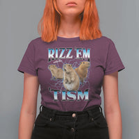 Autism Capybara T Shirt For Women Funny Rizz Em With The Tism - Wonder Print Shop