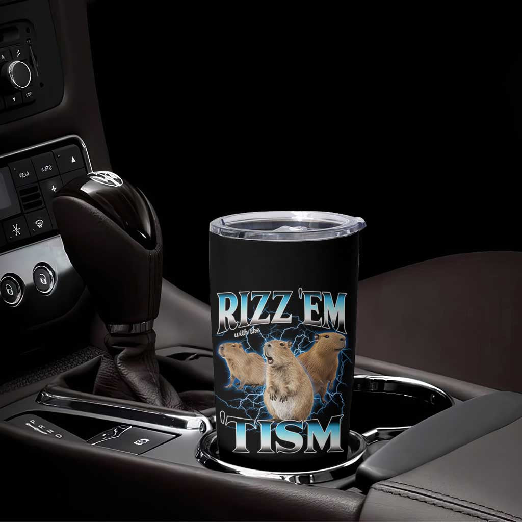 Autism Capybara Tumbler Cup Funny Rizz Em With The Tism