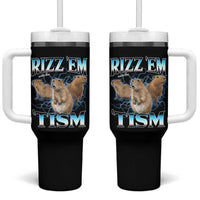 Autism Capybara Tumbler With Handle Funny Rizz Em With The Tism