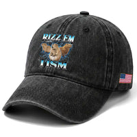 Autism Capybara Washed Cotton Baseball Cap Funny Rizz Em With The Tism