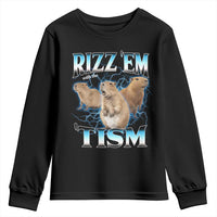 Autism Capybara Youth Sweatshirt Funny Rizz Em With The Tism - Wonder Print Shop