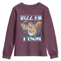 Autism Capybara Youth Sweatshirt Funny Rizz Em With The Tism - Wonder Print Shop