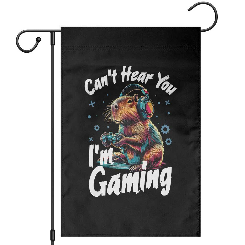 Funny Gamer Capybara Garden Flag Can Not Hear You I Am Gaming - Wonder Print Shop