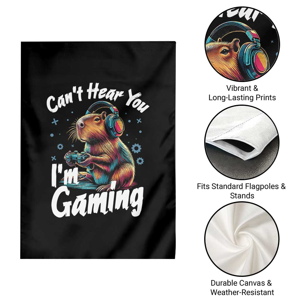 Funny Gamer Capybara Garden Flag Can Not Hear You I Am Gaming - Wonder Print Shop