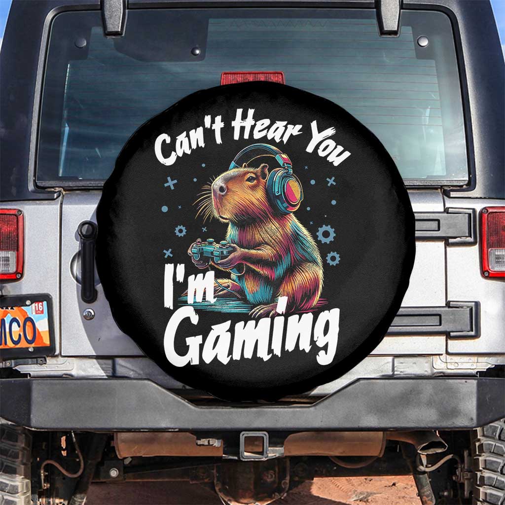 Funny Gamer Capybara Spare Tire Cover Can Not Hear You I Am Gaming - Wonder Print Shop