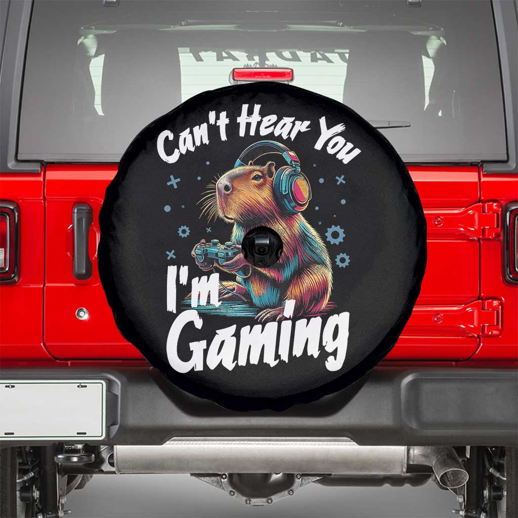 Funny Gamer Capybara Spare Tire Cover Can Not Hear You I Am Gaming - Wonder Print Shop