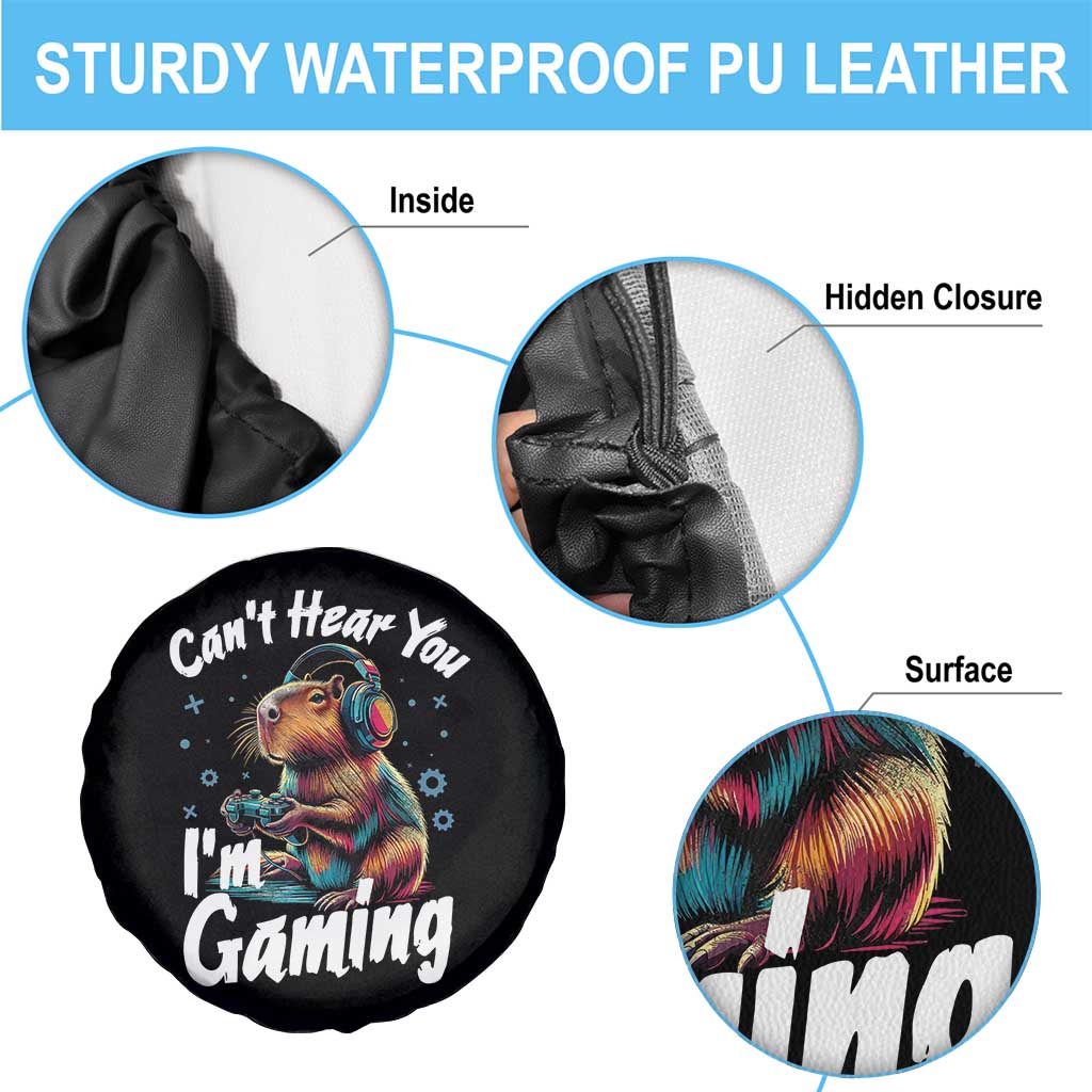 Funny Gamer Capybara Spare Tire Cover Can Not Hear You I Am Gaming - Wonder Print Shop