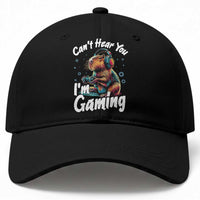 Funny Gamer Capybara Baseball Cap Can Not Hear You I Am Gaming