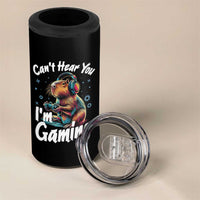 Funny Gamer Capybara 4 in 1 Can Cooler Tumbler Can Not Hear You I Am Gaming