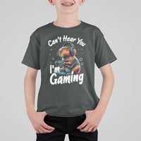Funny Gamer Capybara T Shirt For Kid Can Not Hear You I Am Gaming - Wonder Print Shop