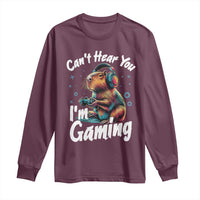 Funny Gamer Capybara Long Sleeve Shirt Can Not Hear You I Am Gaming - Wonder Print Shop