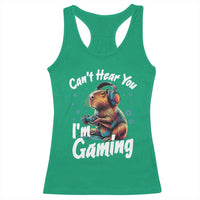 Funny Gamer Capybara Racerback Tank Top Can Not Hear You I Am Gaming - Wonder Print Shop