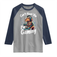Funny Gamer Capybara Raglan Shirt Can Not Hear You I Am Gaming - Wonder Print Shop
