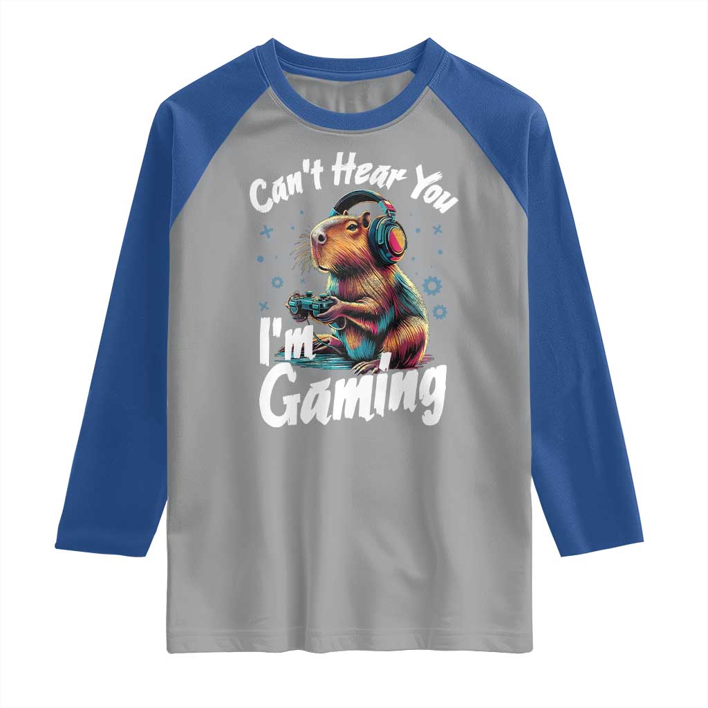 Funny Gamer Capybara Raglan Shirt Can Not Hear You I Am Gaming - Wonder Print Shop