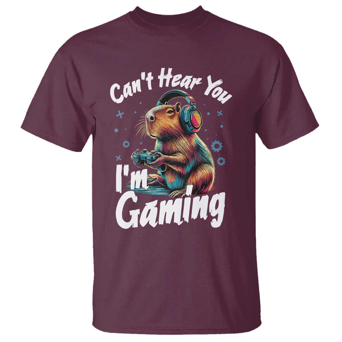 Funny Gamer Capybara T Shirt Can Not Hear You I Am Gaming - Wonder Print Shop