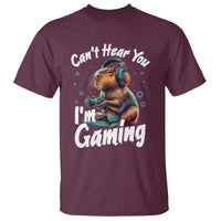 Funny Gamer Capybara T Shirt Can Not Hear You I Am Gaming - Wonder Print Shop