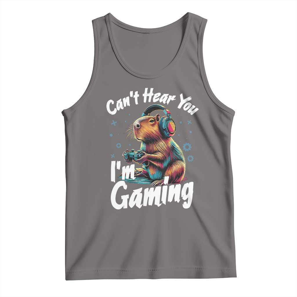 Funny Gamer Capybara Tank Top Can Not Hear You I Am Gaming - Wonder Print Shop