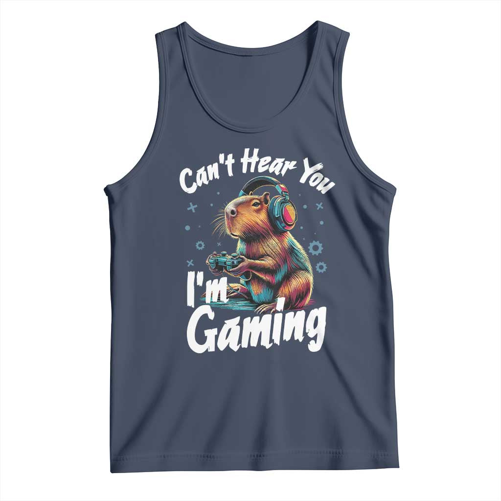 Funny Gamer Capybara Tank Top Can Not Hear You I Am Gaming - Wonder Print Shop