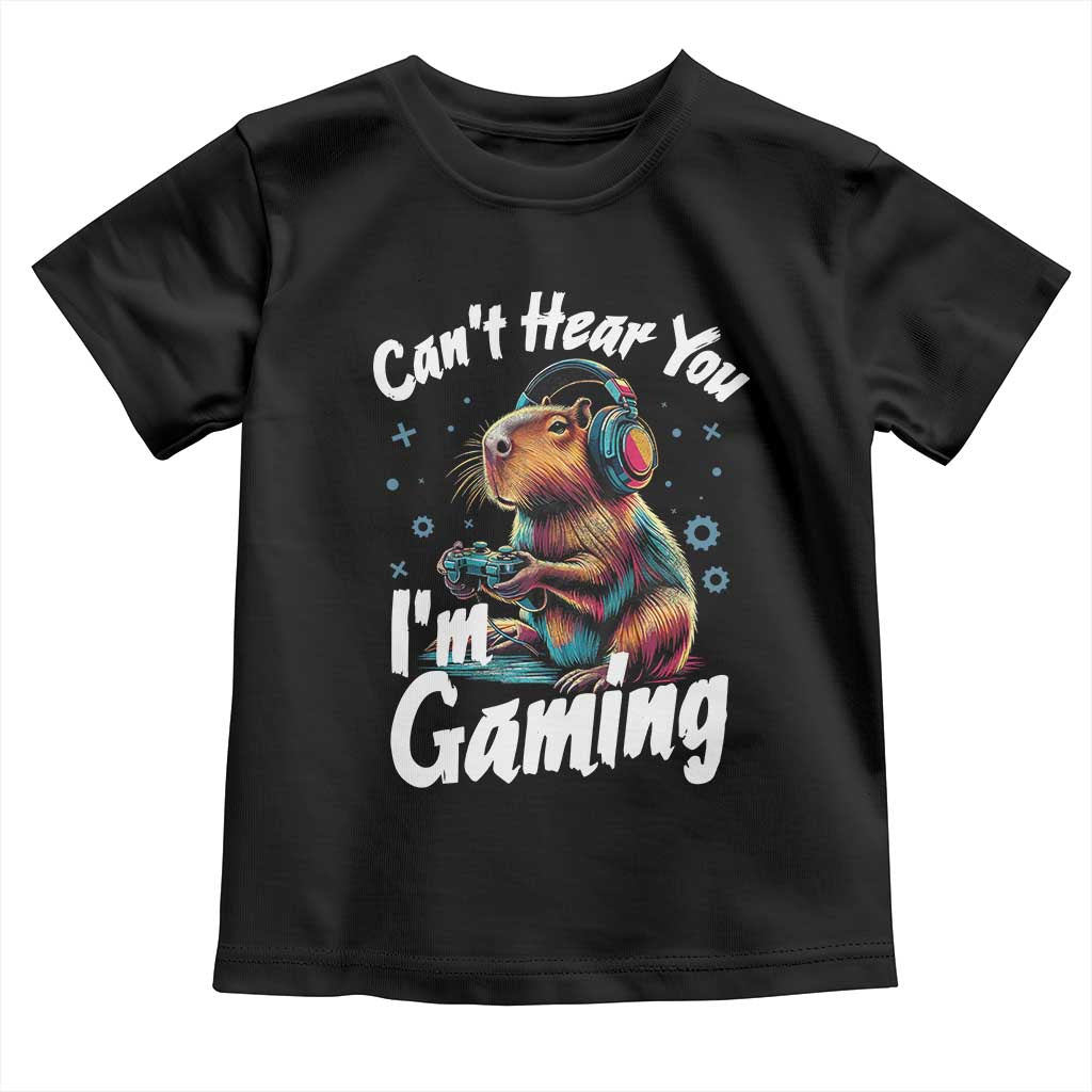 Funny Gamer Capybara Toddler T Shirt Can Not Hear You I Am Gaming - Wonder Print Shop